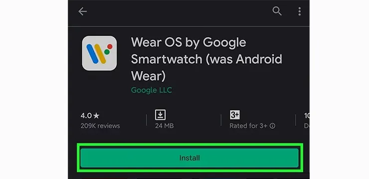 نصب برنامه Wear OS